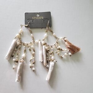 Chico's Aurora Chandelier Tassel Earrings NWT